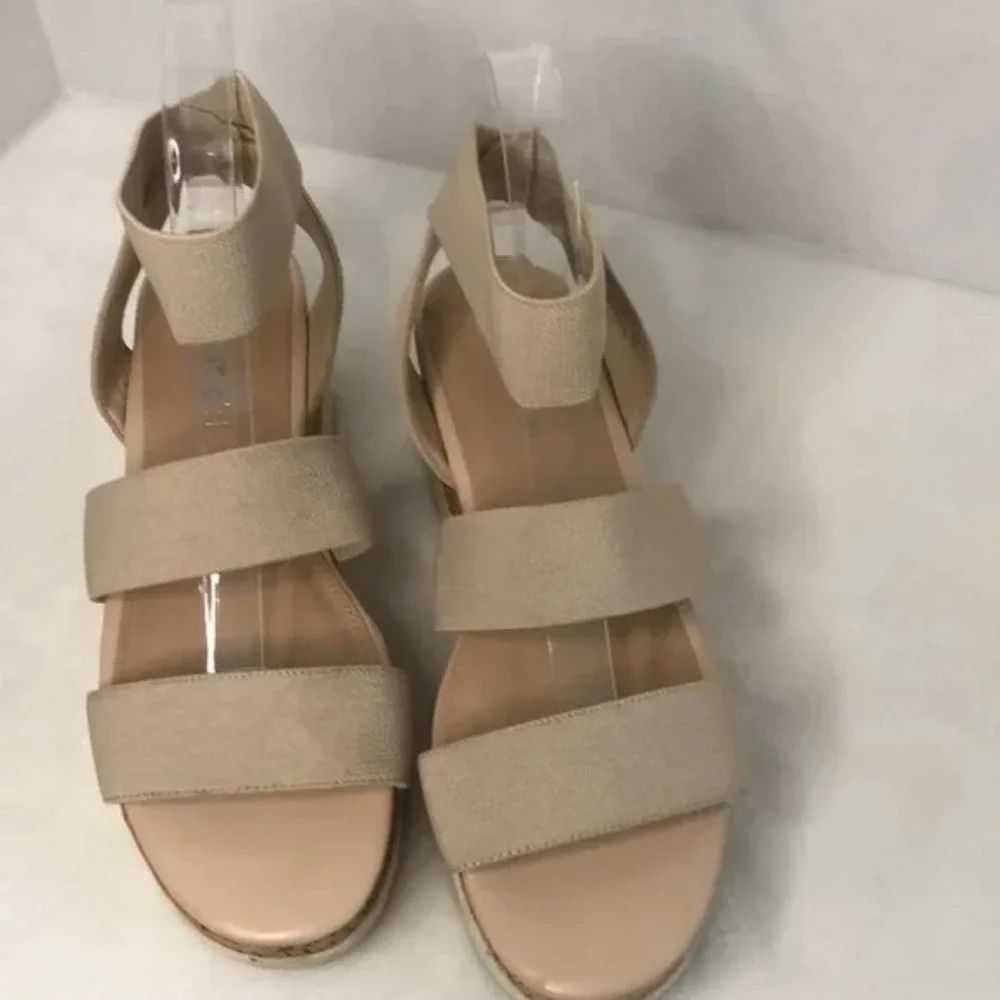 MADDEN GIRL Bandi Elastic Cork Wedge Platform Sandal‎ Beige Women's Size 7M